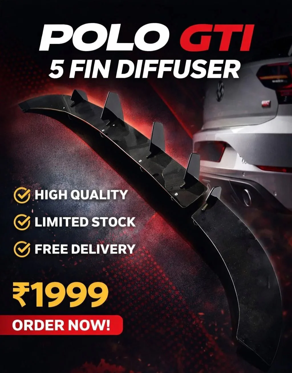 Polo GT 5Fin Diffuser